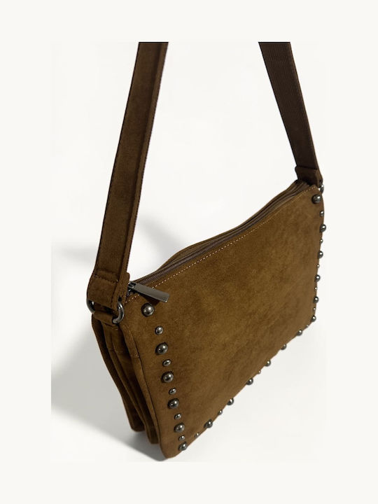 Women's Suede Shoulder Bag Tabac Brown