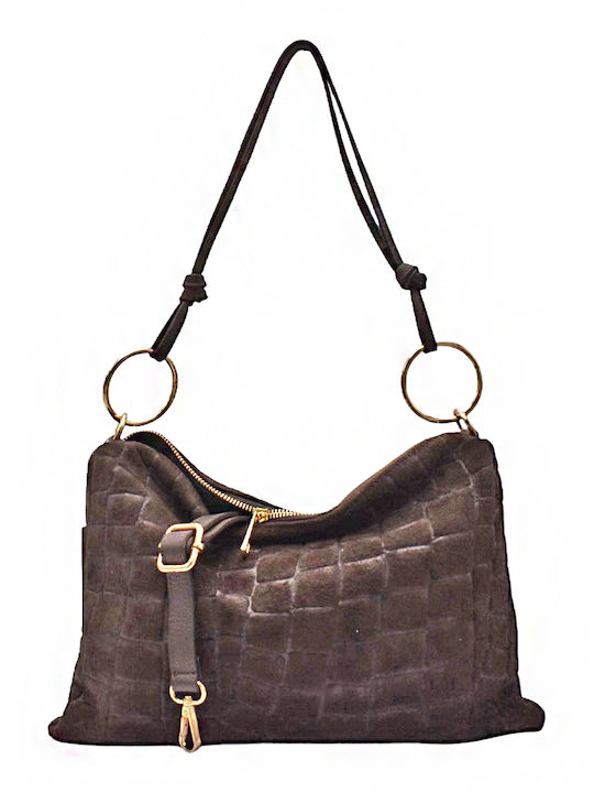 Leather Women's Hobo Bag Suede Brown