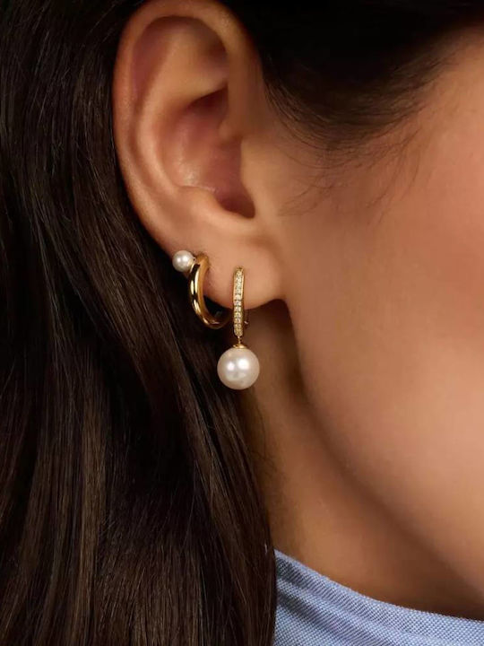 Ti Sento Women's Pearl Zircon Earrings 925 Silver 78092yp