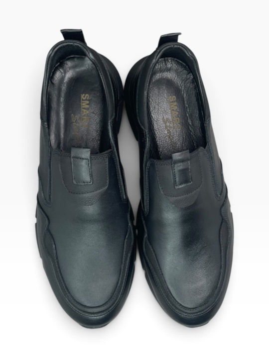 Black Leather Men's Casual Shoes