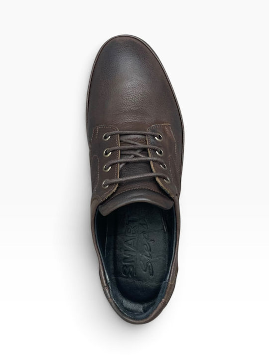Leather Men's Casual Anatomic Shoes Brown