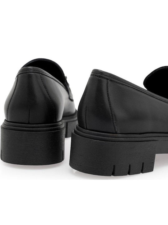 Leather Women's Loafers in Black