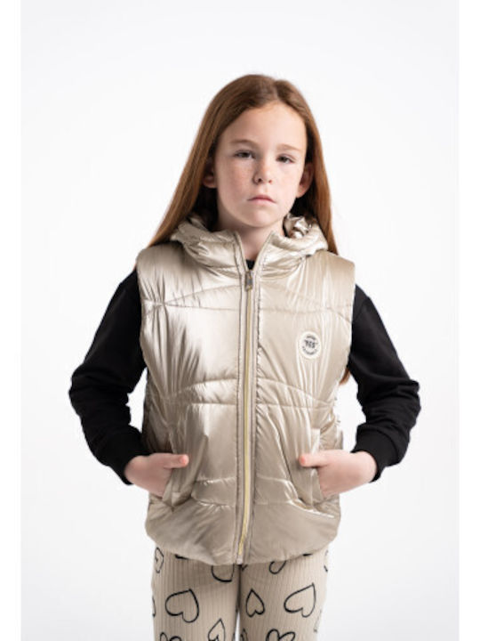 Evita Kids’ Casual Sleeveless Short Cream Jacket
