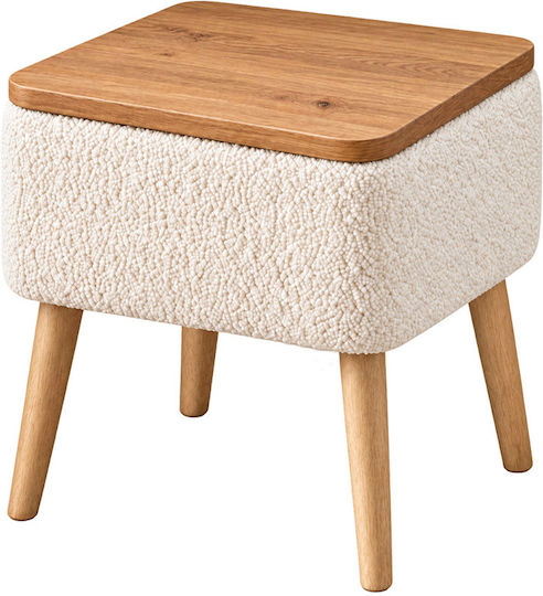 Nachttisch Nivo mit Stoffbezug Weiß 45x35x45 cm