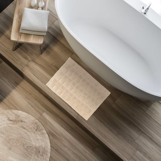 Relaxdays Set Covorașe De Baie Din Bumbac Bej 60x40cm
