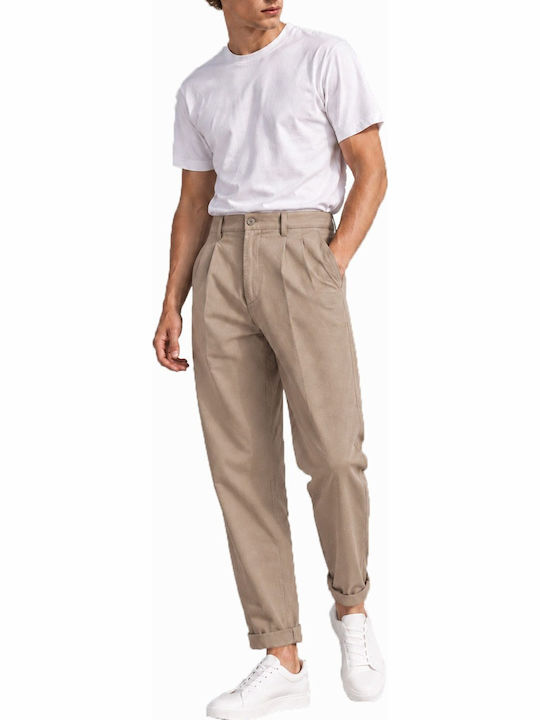 Vittorio Artist Herren Hose Elastisch Loose Fit Beige