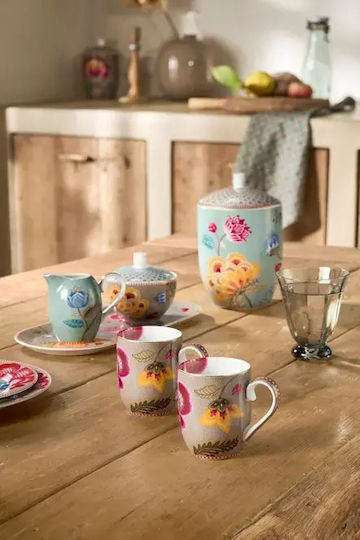 Комплект чаши с дръжка 145ml 2 бр. Pip Studio Blooming Tales Fantasy Khaki