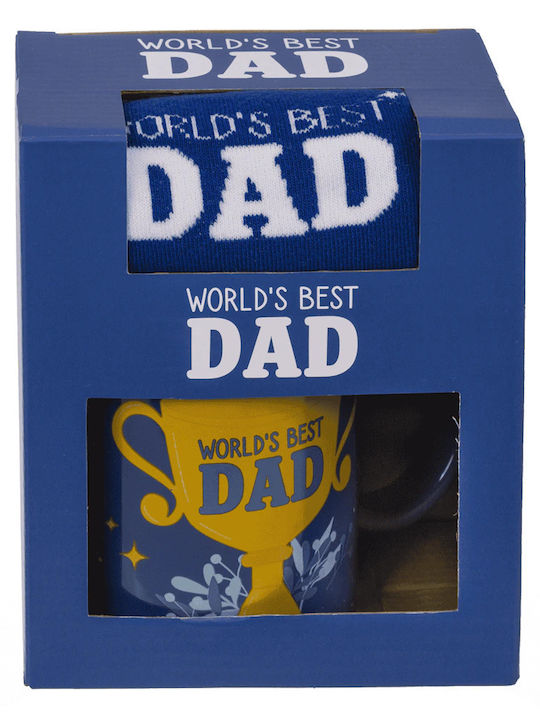 Out Blue Ανδρικό Σετ Δώρου Κούπα Κάλτσα World's Best Dad 78-8438 Μπλε