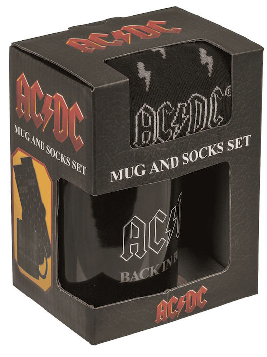 Out Blue Unisex Σετ Δώρου Κούπα Κάλτσα Ac Dc Back In Black 78-8444 Μαύρο