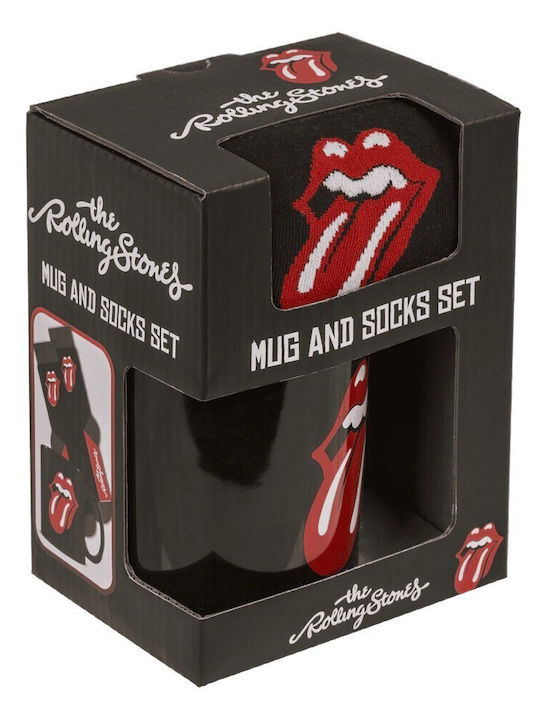 Out Blue Унисекс Подаръчен Комплект Чаша Чорап Rolling Stones 78-8443 Черен