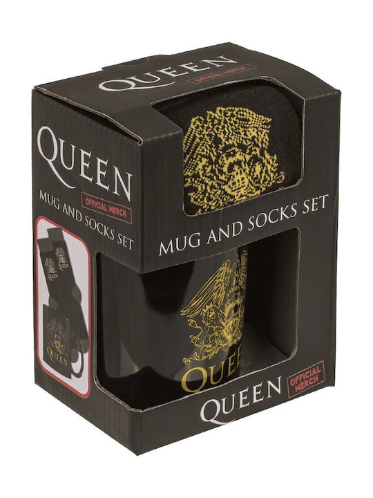 Out of the Blue Set Cadou Unisex Cană și Șosetă Queen 78-8445 Negre