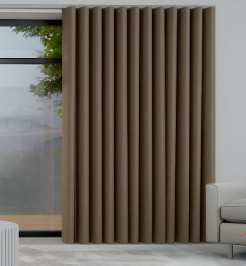Frans Κουρτίνα με Τρέσα Wave Taupe 140x260εκ.