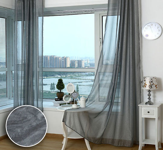 Saray Home Пердета и Завеси с Плик с Писалка Сив 280x300см Saray Home Пердета и Завеси с Плик с Писалка Сив 280x300см
