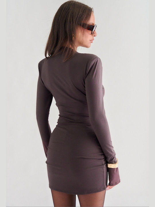 Dark Brown Mini Dress