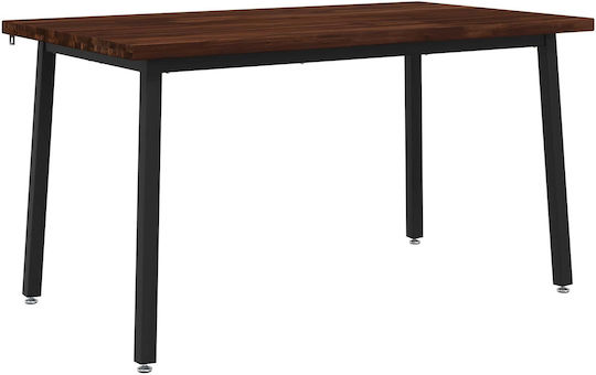 Birou din Lemn Masiv Maro Închis și Negru 140x80x75 cm