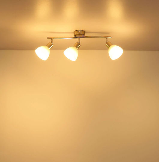 Globo Lighting Τριπλό Σποτ σε Ασημί Χρώμα