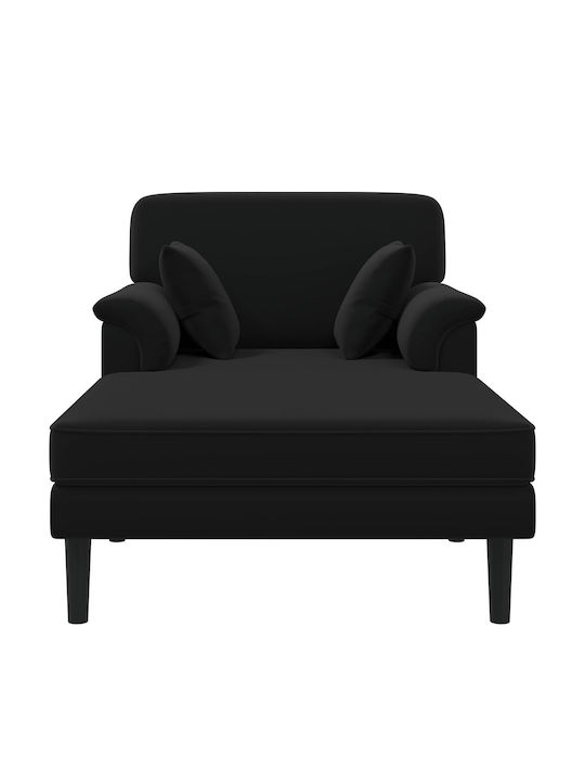 Modern Velvet Black Recliner 101x174x90 cm