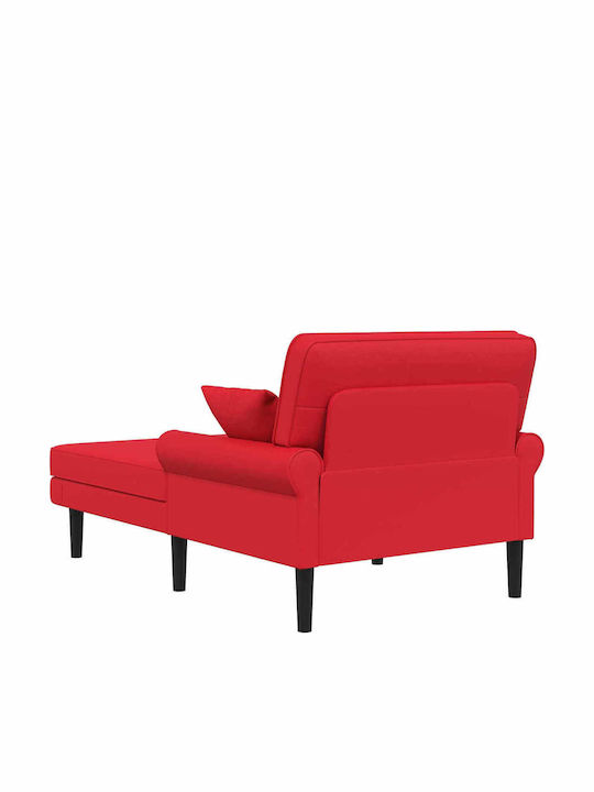 Modern Recliner from Faux Leather Red W106xD174xH86cm