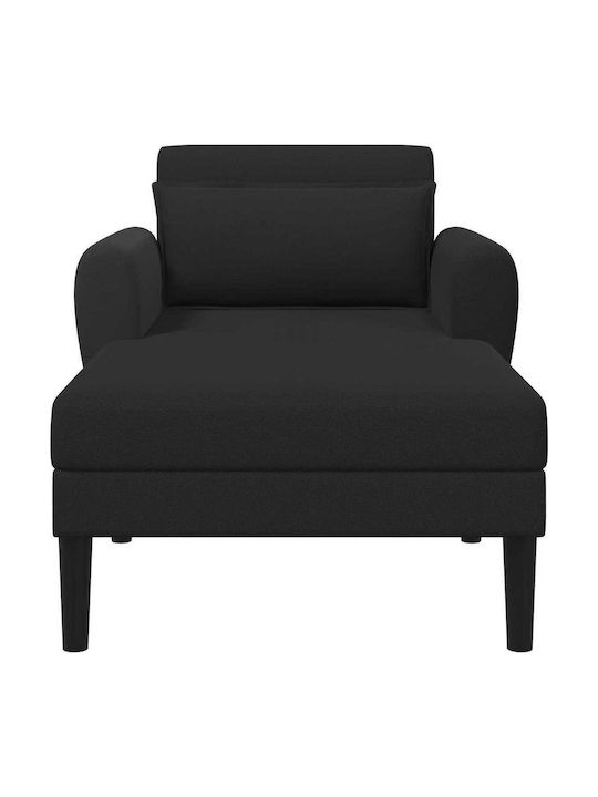 Modern Recliner Velvet Black W94xD168xH83cm