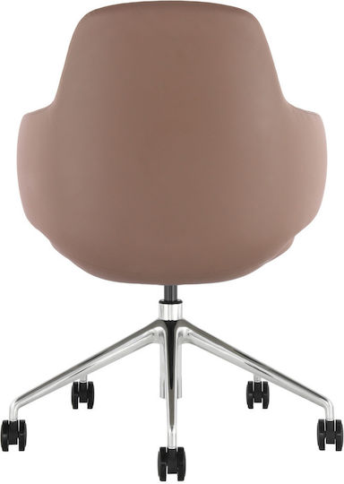 ErgoAction Riva Glossy Офис Стол С Кафяви Подлакътници