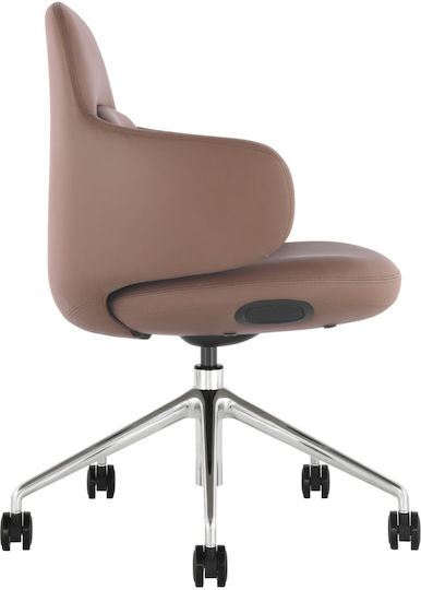 ErgoAction Riva Glossy Офис Стол С Кафяви Подлакътници