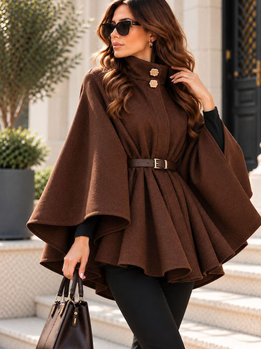 Damen Cape Braun Oversized
