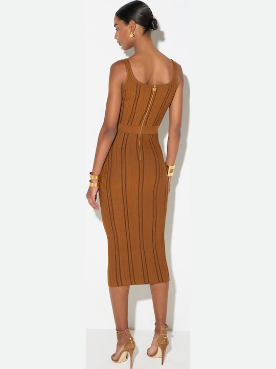 Elisabetta Franchi Knitted Dress Brown