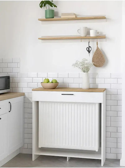 Wooden White Console L90xW25xH100cm