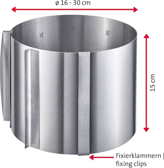 Verstellbarer Tortenring Surprise Ø 16–30 cm – Höhe 15 cm Westmark 31302260