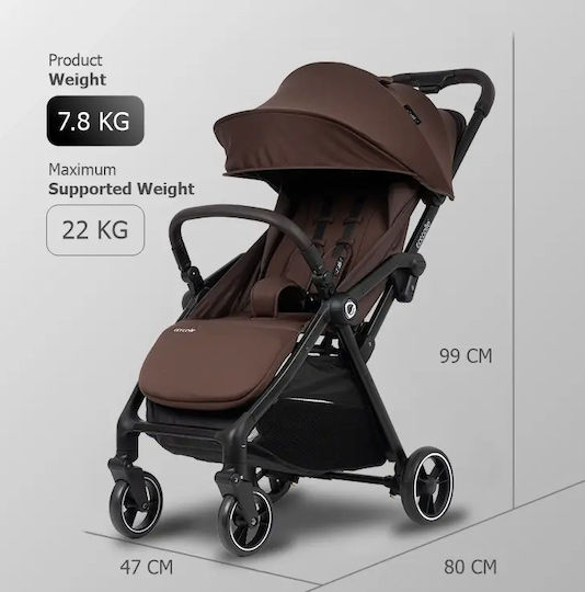 Arella Kinderwagen Geeignet für Neugeborene Coffee Brown 7,8 kg