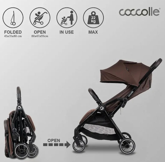 Arella Kinderwagen Geeignet für Neugeborene Coffee Brown 7,8 kg