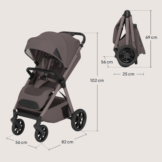 Lionelo Bett Cărucior pentru Bebeluși Potrivit de la 6+ Luni Beige Taupe 9.95kg