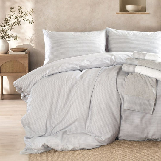 Rythmos Sand Σετ Σεντόνια King Size με Λάστιχο 230x260+25εκ. Sand Γκρι (4τμχ)