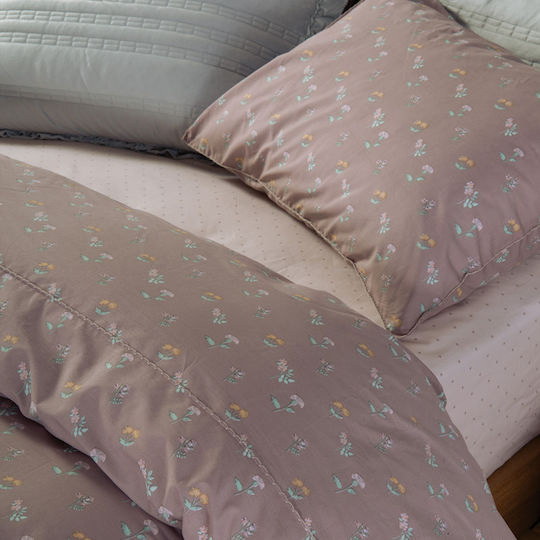 Nef-Nef Homeware Violan Super-Double Bed Sheet Set 240x270cm Brown (4 Pieces)