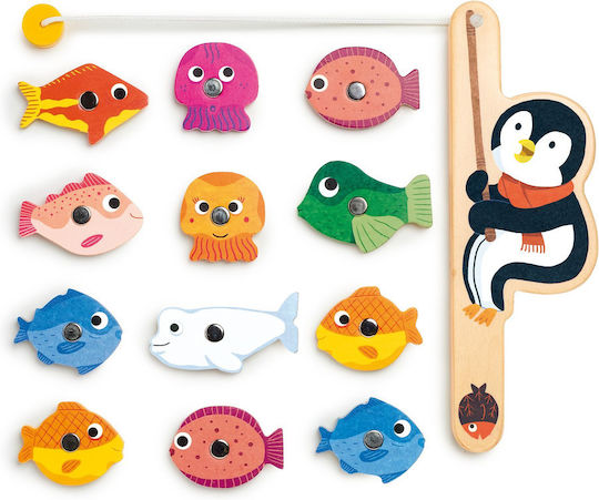Djeco Wooden Penguin Fishing Game for Ages 2+