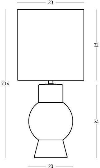 Zambelis Lights Ceramic Table Lamp for E27 Socket with Brown Shade and White Base