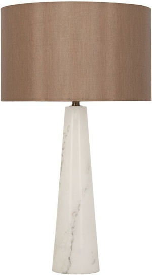 Zambelis Lights Nexor Metal Table Lamp for E27 Socket with Brown Shade and White Base Zambelis Lights Nexor Metal Table Lamp for E27 Socket with Brown Shade and White Base