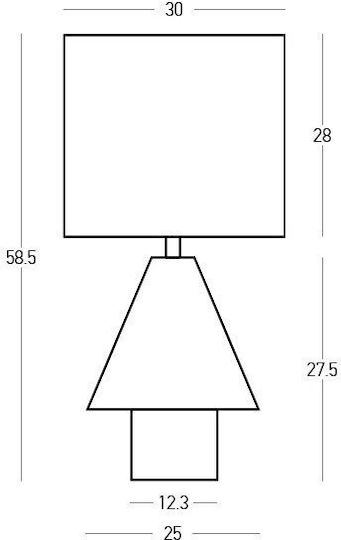 Zambelis Lights Ceramic Table Lamp for E27 Socket with Grey Shade and Black Base