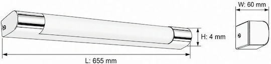 Elmark Lamp Bathroom with Integrated LED and Natural White Light Silver 60x40cm