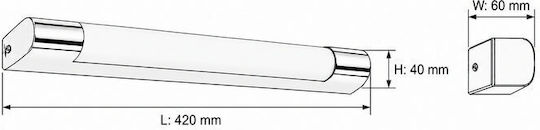Elmark Lamp Bathroom with Integrated LED and Natural White Light Silver 42x40cm