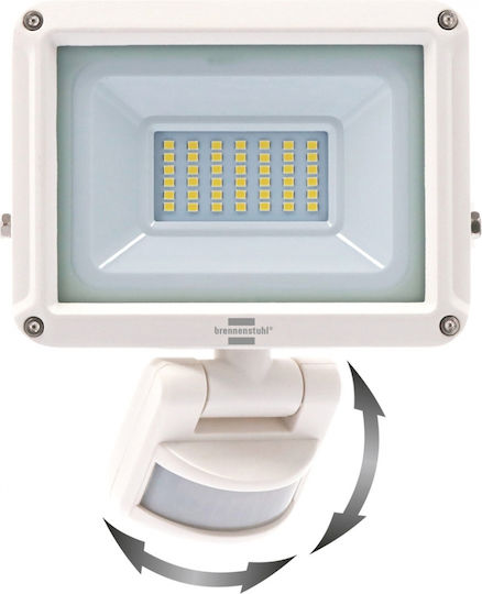 Brennenstuhl Waterproof LED Flood Light 20W Cold White 6500K With Motion Sensor IP65