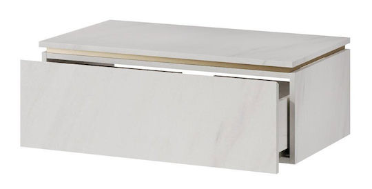 Polihome Dalmo Waschtischplatte ohne Waschbecken B80xT45,1xH28,6 cm Weiß
