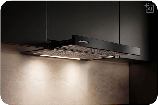 Retractable Cooker Hood 50cm Black