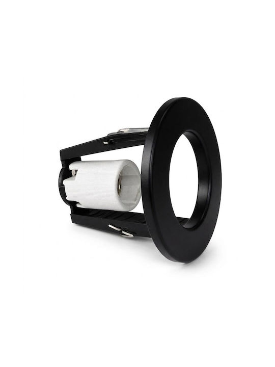 Elvhx Rund Metallisch Einbau Spot mit Fassung E14 Weiß 9.5x9.5cm. 1Stück