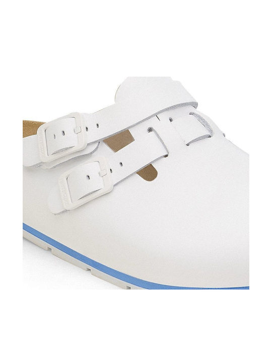 Birkenstock Kay Pro Saboti Anatomici din Piele Albi