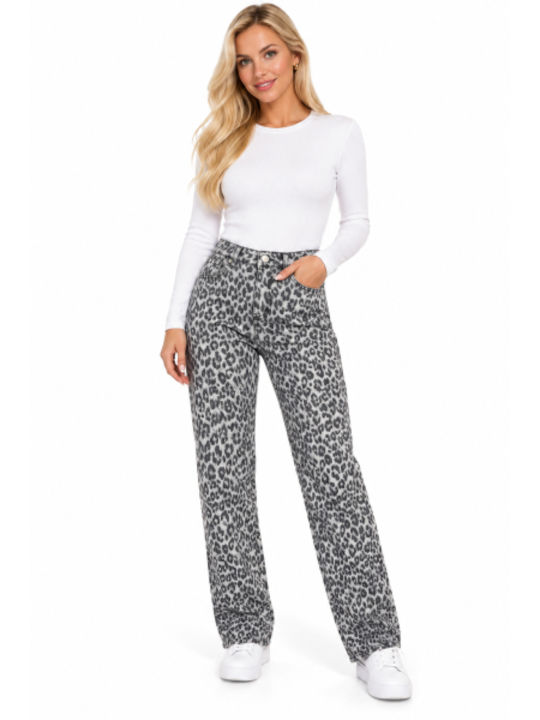 Women's Fabric Trousers in Regular Fit Grey WF-F2618-27TR-GREY