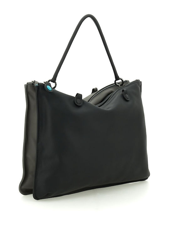 G10 Duo Office Large Leather Women’s Shopper Bag Nero / Lava