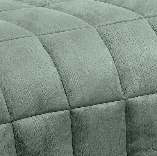 Melinen Sherpa Comforter with Hollowfiber Filling Super King 240x260cm Shelby Turquoise
