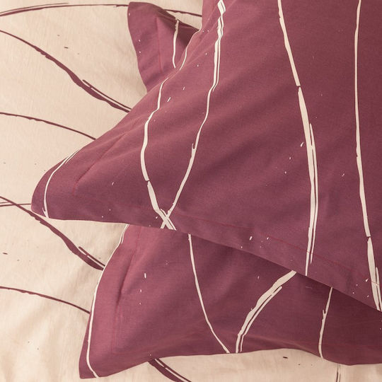 Nima Marilyn Super Double Set 220x240cm Ecru-Burgundy Nima Marilyn Super Double Set 220x240cm Ecru-Burgundy