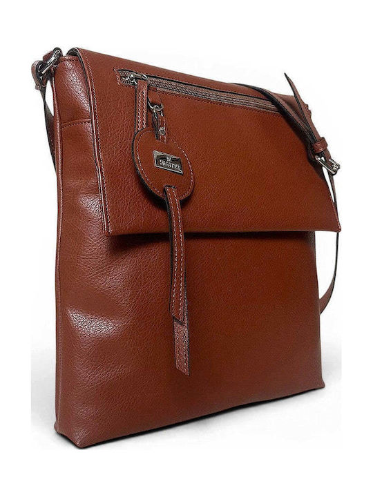 Damen-Crossbody-Messenger-Tasche Amaryllis Tabakbraun